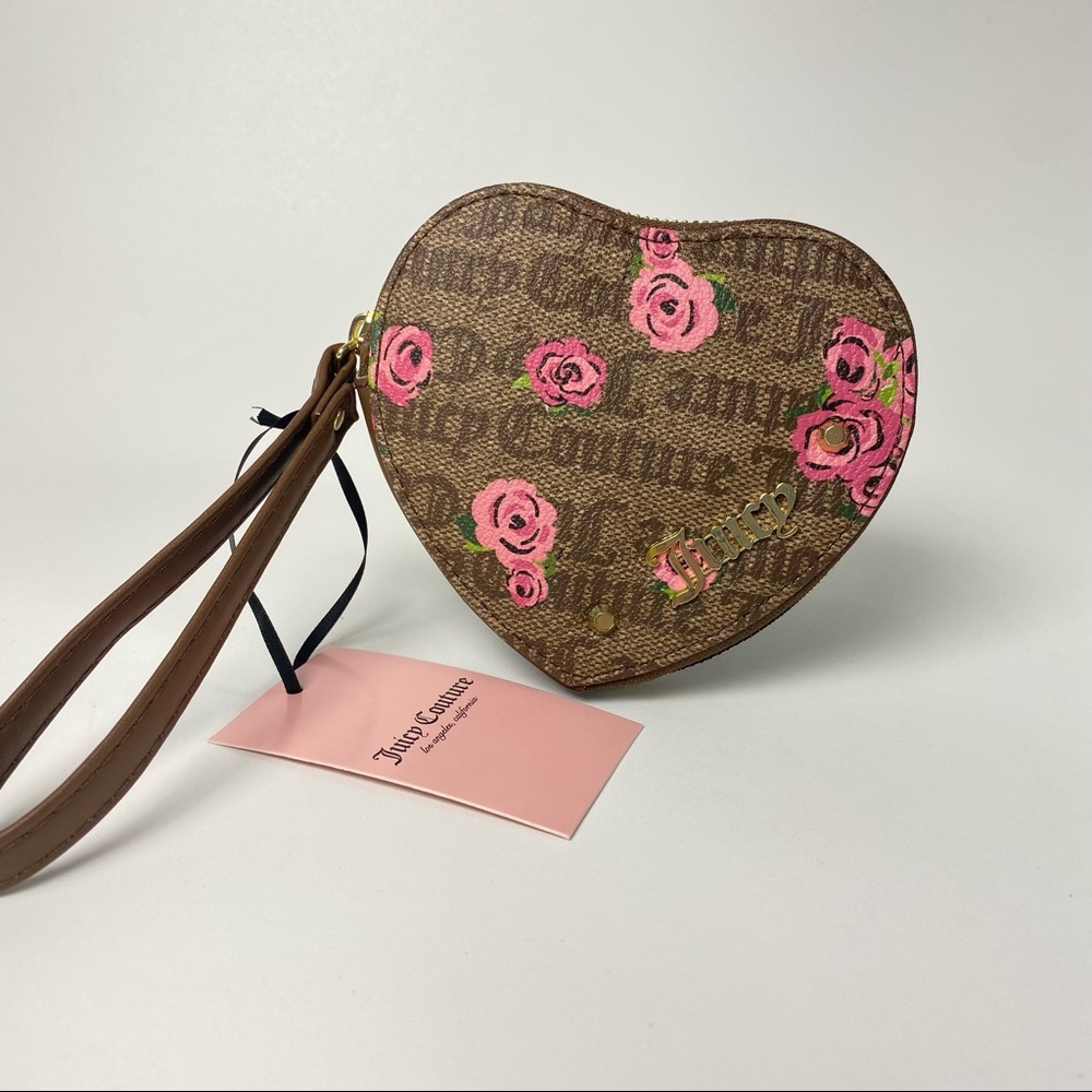 Juicy Couture Heart Shaped Wallet Wristlet Coin Pouch - Picture 3 of 8